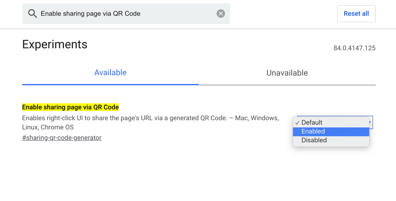 開啟 Chrome 內建 QR Code 產生器