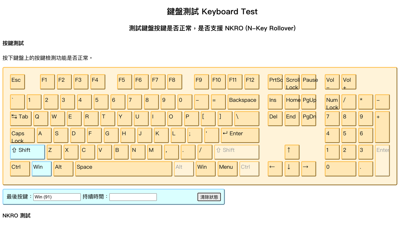 鍵盤測試 Keyboard Test