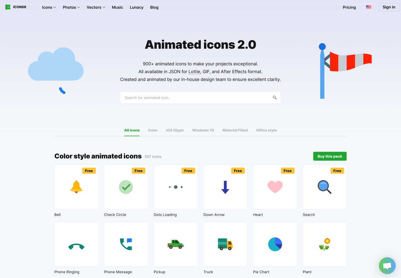 Icons8 推出 Animated icons 2.0 動畫圖示集，數百種動態效果可商用