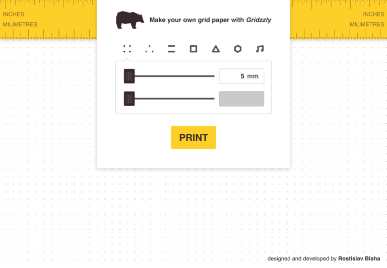 Gridzzly 線上自製方格紙工具，可選擇不同類型、間距和線條顏色
