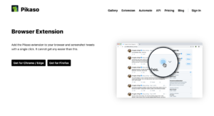 Pikaso Extension 在 Twitter 推文加入擷圖轉為圖片按鈕