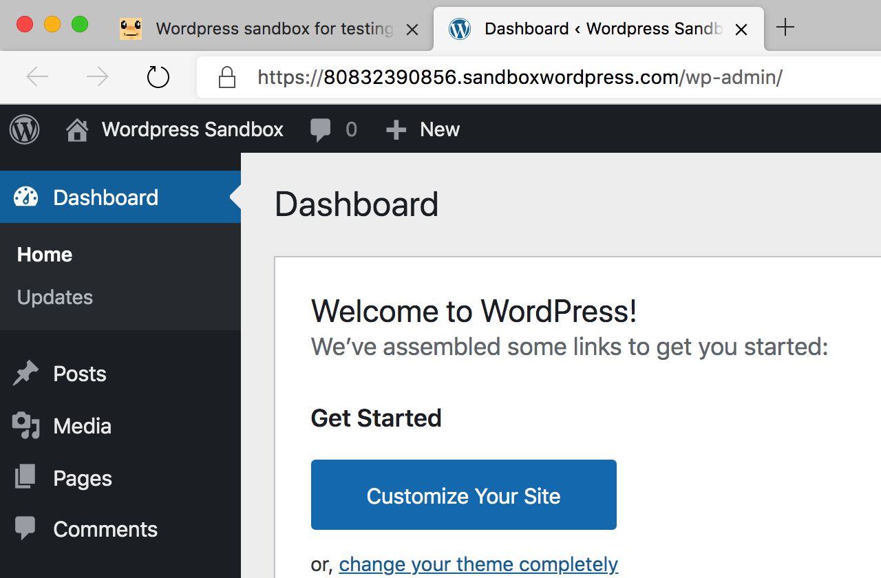 Sandbox WordPress