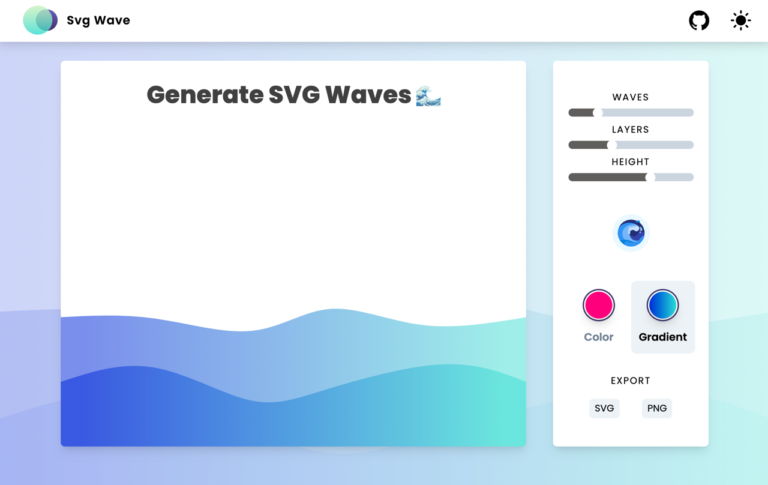 Svg Wave 線上製作波浪背景圖，調整波峰數或高度產生 SVG、PNG 格式