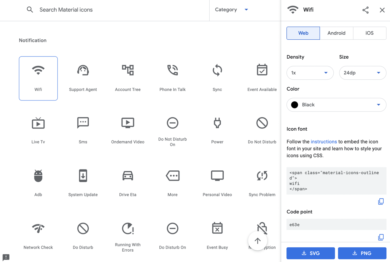 Google Fonts Material Icons