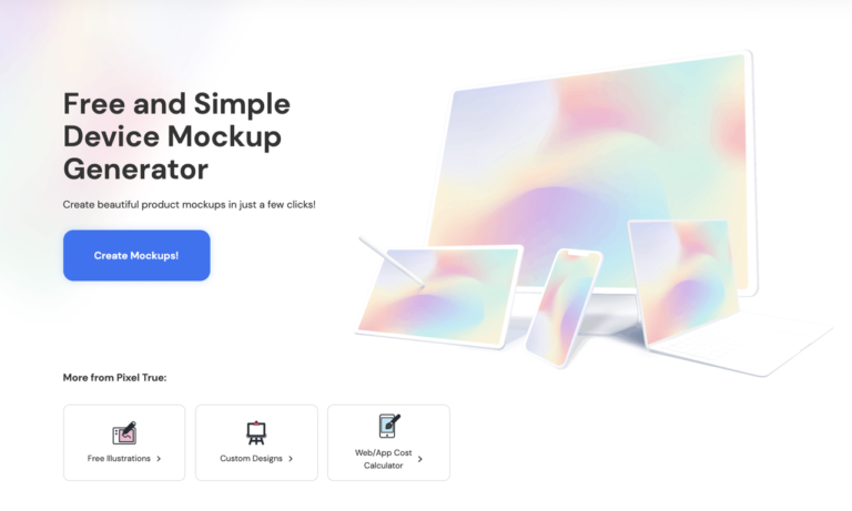Pixeltrue Mockup Generator 免費模型產生器，將擷圖輕鬆整合裝置畫面