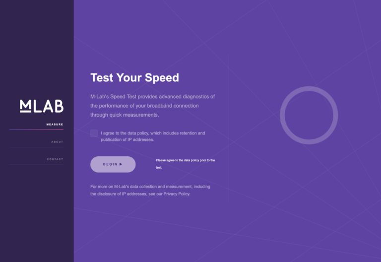 M-Lab Speed Test 網路測速服務，可測試上下載速度和延遲情形