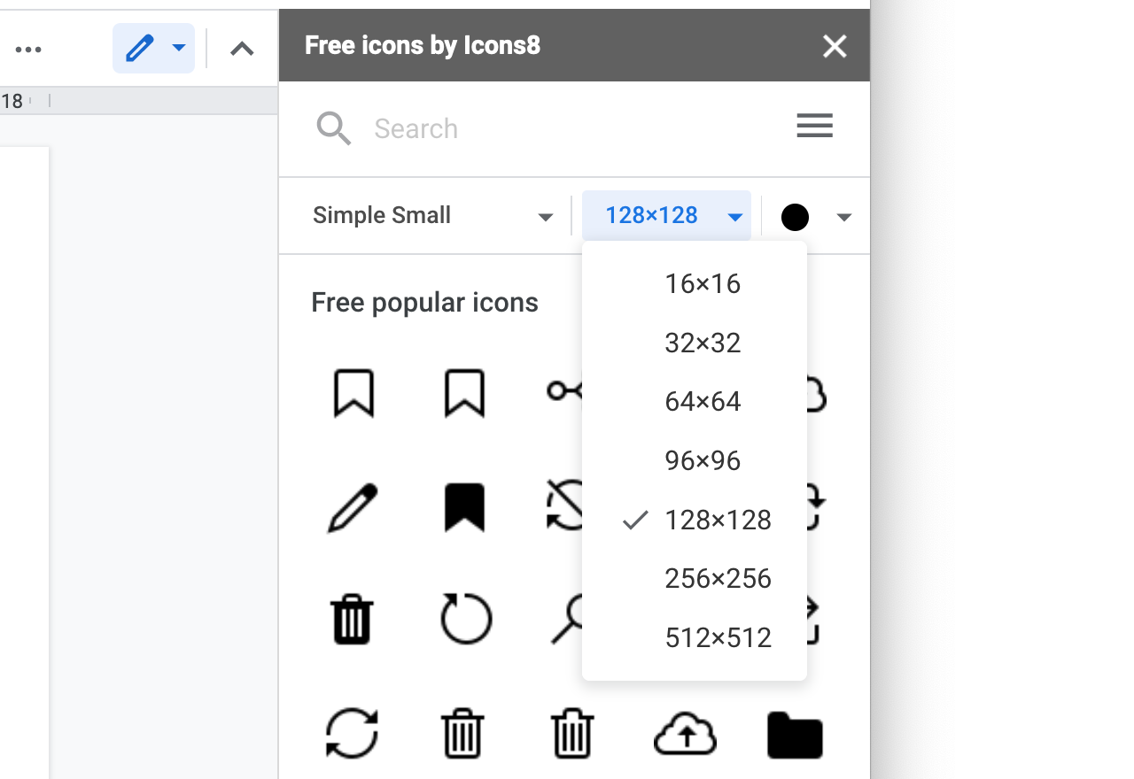 Free icons by Icons8