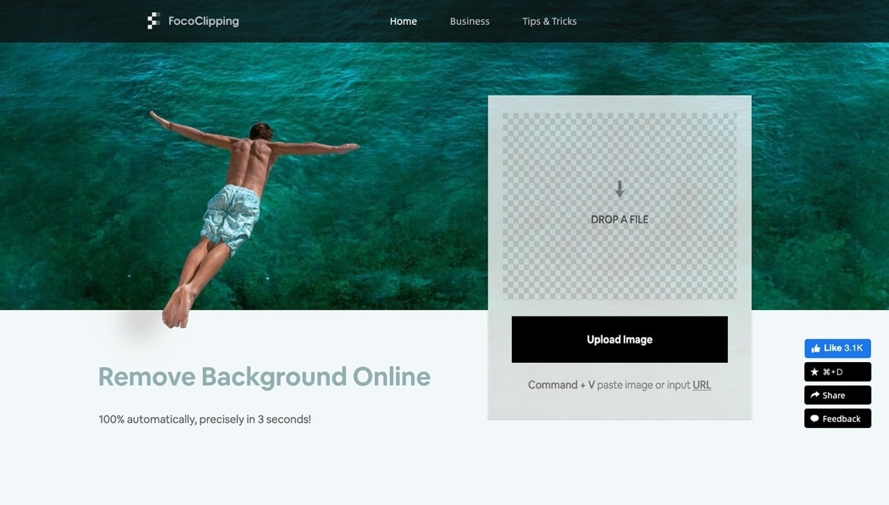 FocoClipping 免費線上去背工具，全自動清除背景支援手動編輯模式