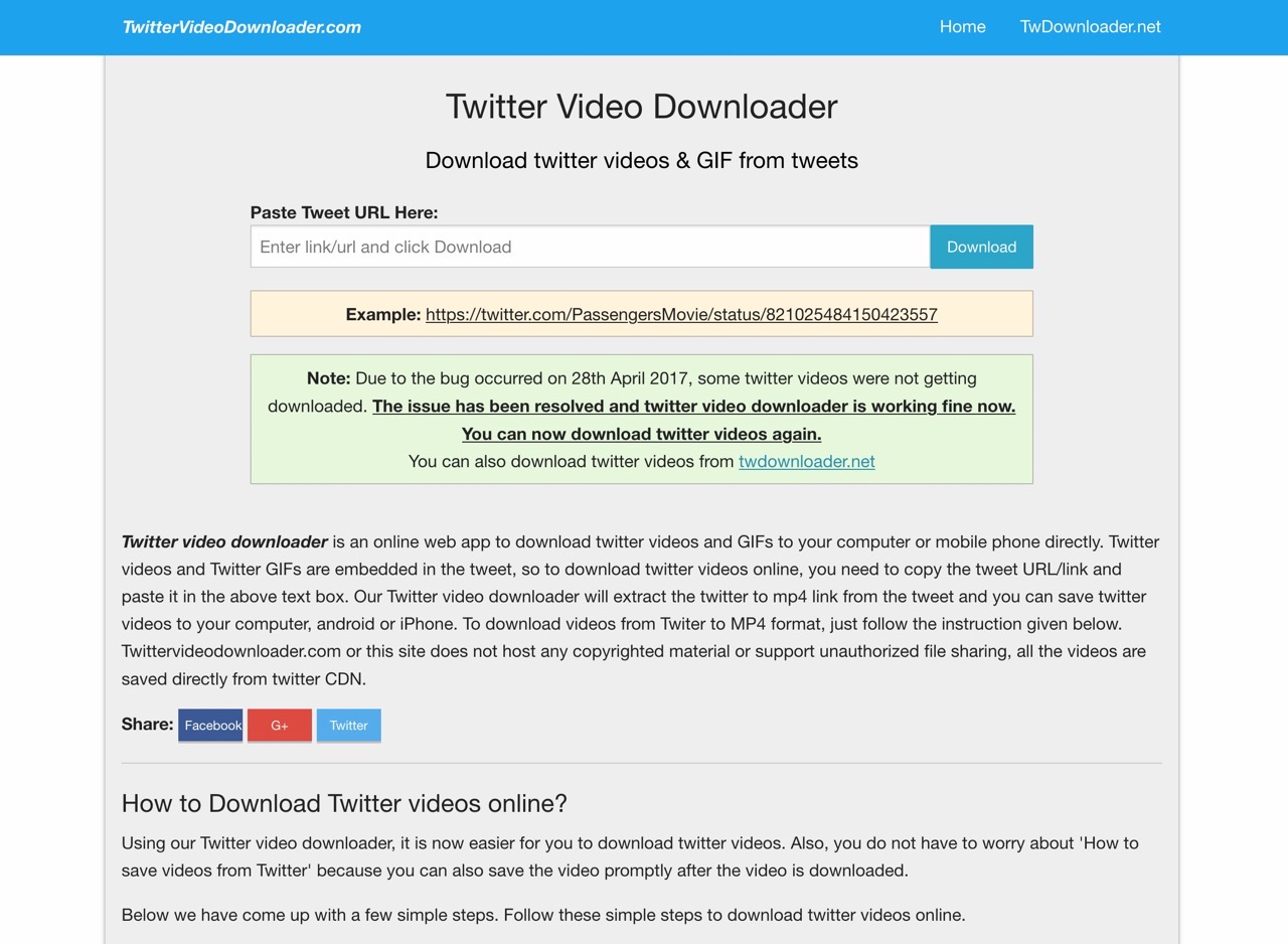 Twitter Video Downloader 推特影片 GIF 下載工具，以推文網址獲取檔案