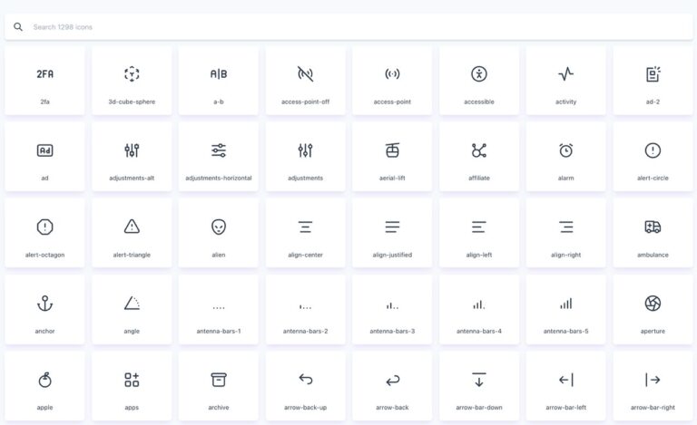 Tabler Icons 免費向量圖示集，超過 1200 個圖案具備完整可自訂性