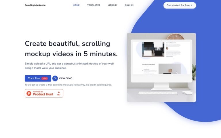 ScrollingMockup.io 只要五分鐘就能製作漂亮、捲動網頁效果的模型影片