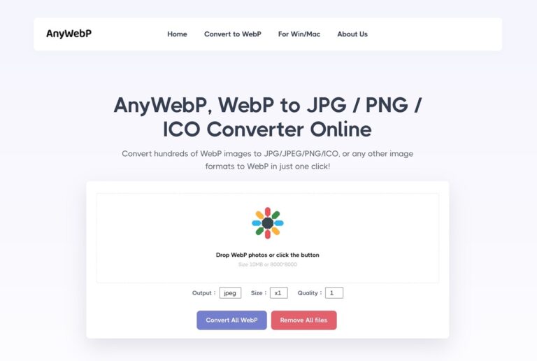 AnyWebP 線上將 WebP 轉檔 JPG、PNG 支援批次轉換