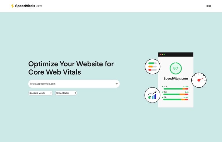 SpeedVitals 免費網站性能分析工具，最佳化網站使用體驗