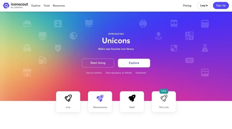 Unicons Icon Library 超過 4500 個免費圖示向量圖和網頁字型下載