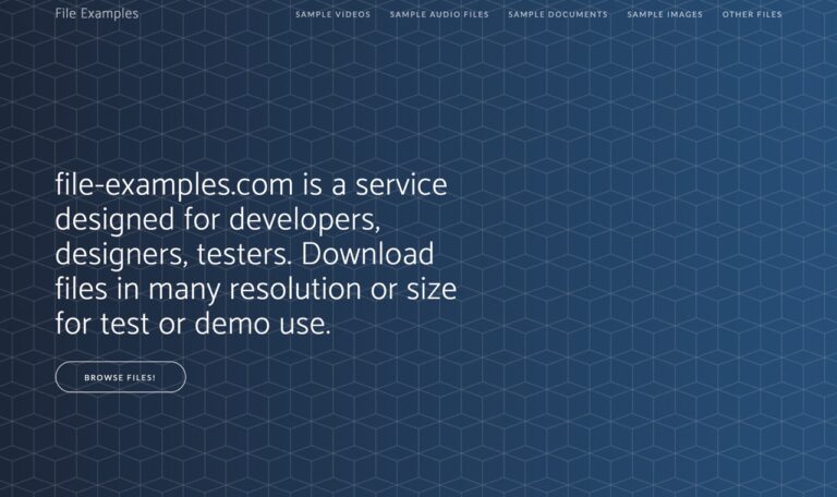 File Examples 提供各類型測試用檔案免費下載