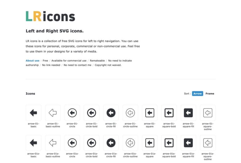 LR icons 收錄大量左右箭頭符號免費 SVG 圖示下載