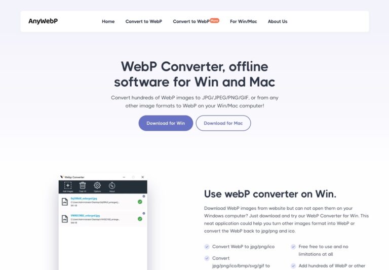 WebP Converter 免費圖片轉檔工具，可將 WebP 轉 JPG、PNG 或互轉