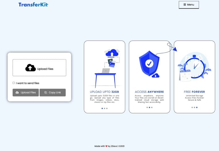 TransferKit 去中心化檔案傳輸服務，可分享單檔最大 32 GB 永不失效