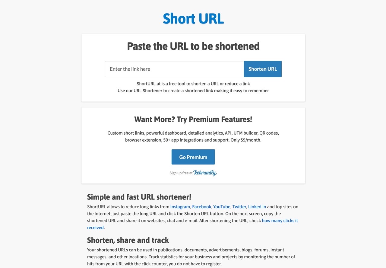 ShortURL.at 免費縮網址服務，內建點擊次數統計功能