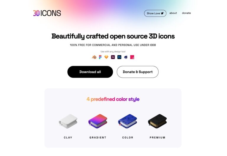 3dicons 免費、開放原始碼 3D 圖示集，以 CC0 授權釋出可商用