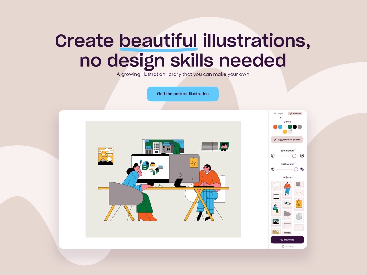 designstripe 漂亮的免費插圖圖庫，自製素材圖案免繪圖軟體