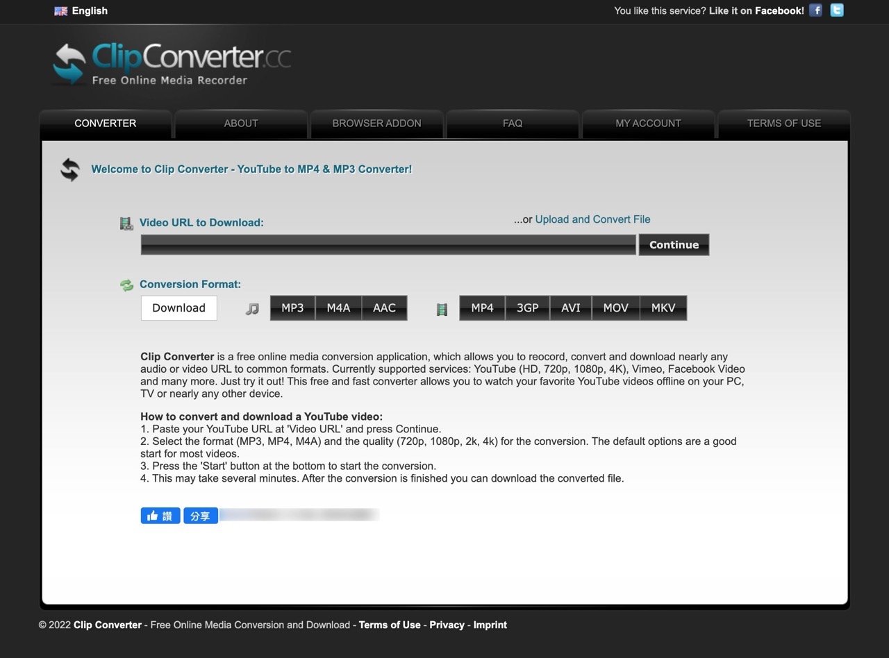 Clip Converter 免費網路影片下載轉檔支援 YouTube、Facebook 等服務