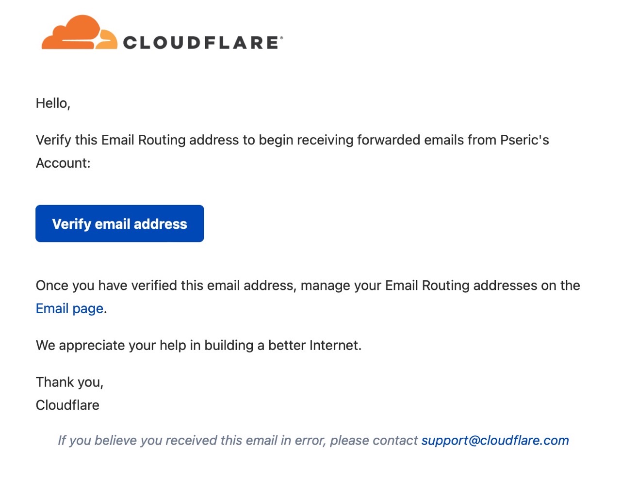 Cloudflare 電子郵件路由
