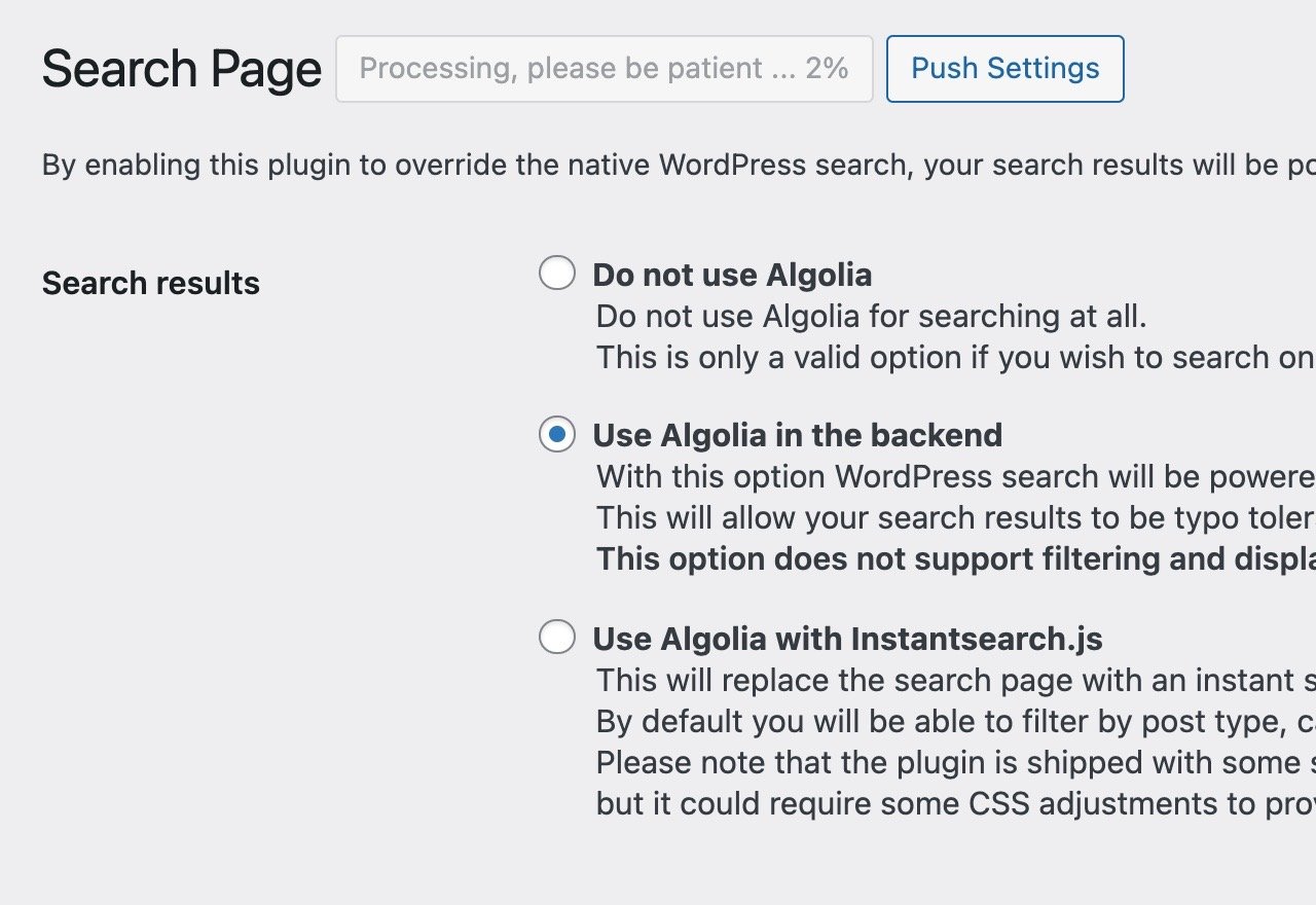 WP Search with Algolia