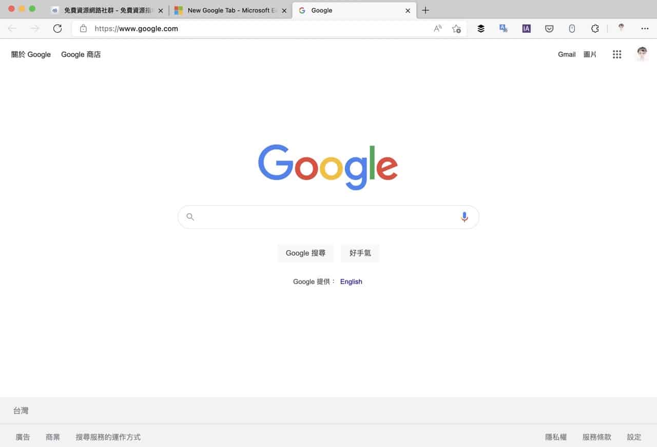 New Google Tab 將 Edge 瀏覽器開新分頁設為 Google 首頁（Edge 擴充功能）