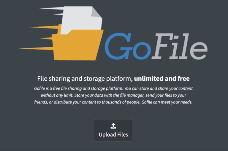 Gofile 免費檔案分享空間，提供無限流量、檔案大小和下載次數