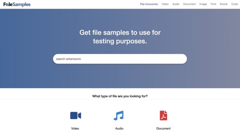 File Samples 超過 180 種格式範例檔下載，開發測試使用更方便