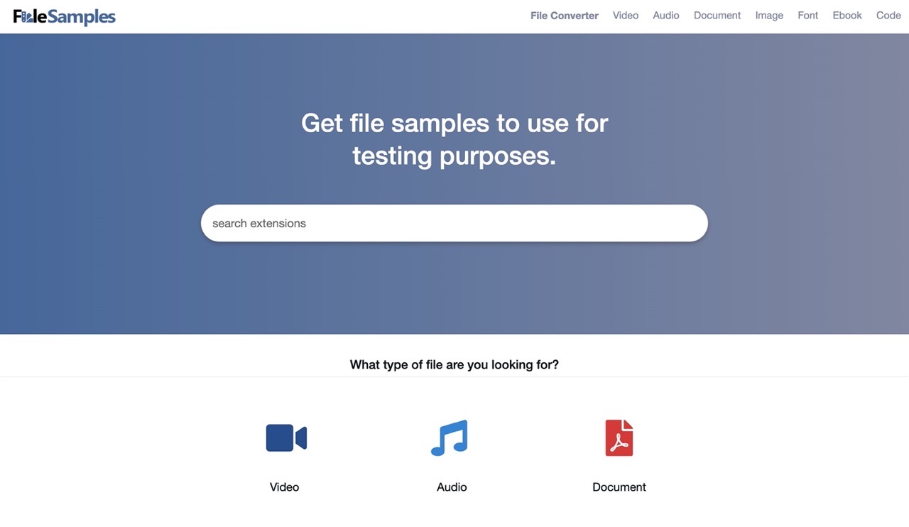File Samples 超過 180 種格式範例檔下載，開發測試使用更方便