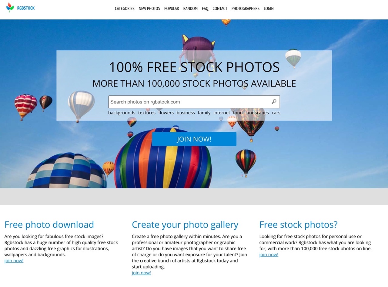 Rgbstock 免費圖庫收錄超過 100,000 張相片下載，適用於各種數位用途