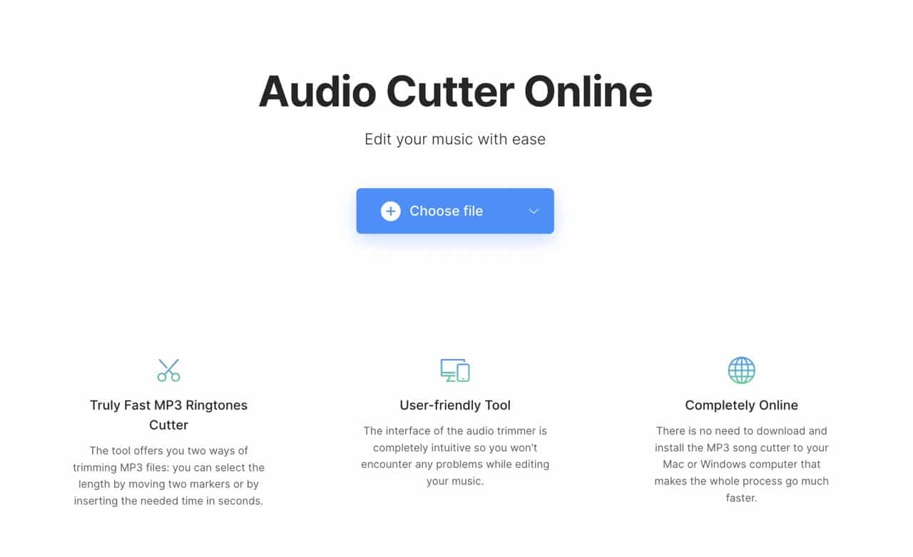 MP3 Cutter Online 線上音樂剪輯工具，以拖曳保留或刪除特定音訊段落