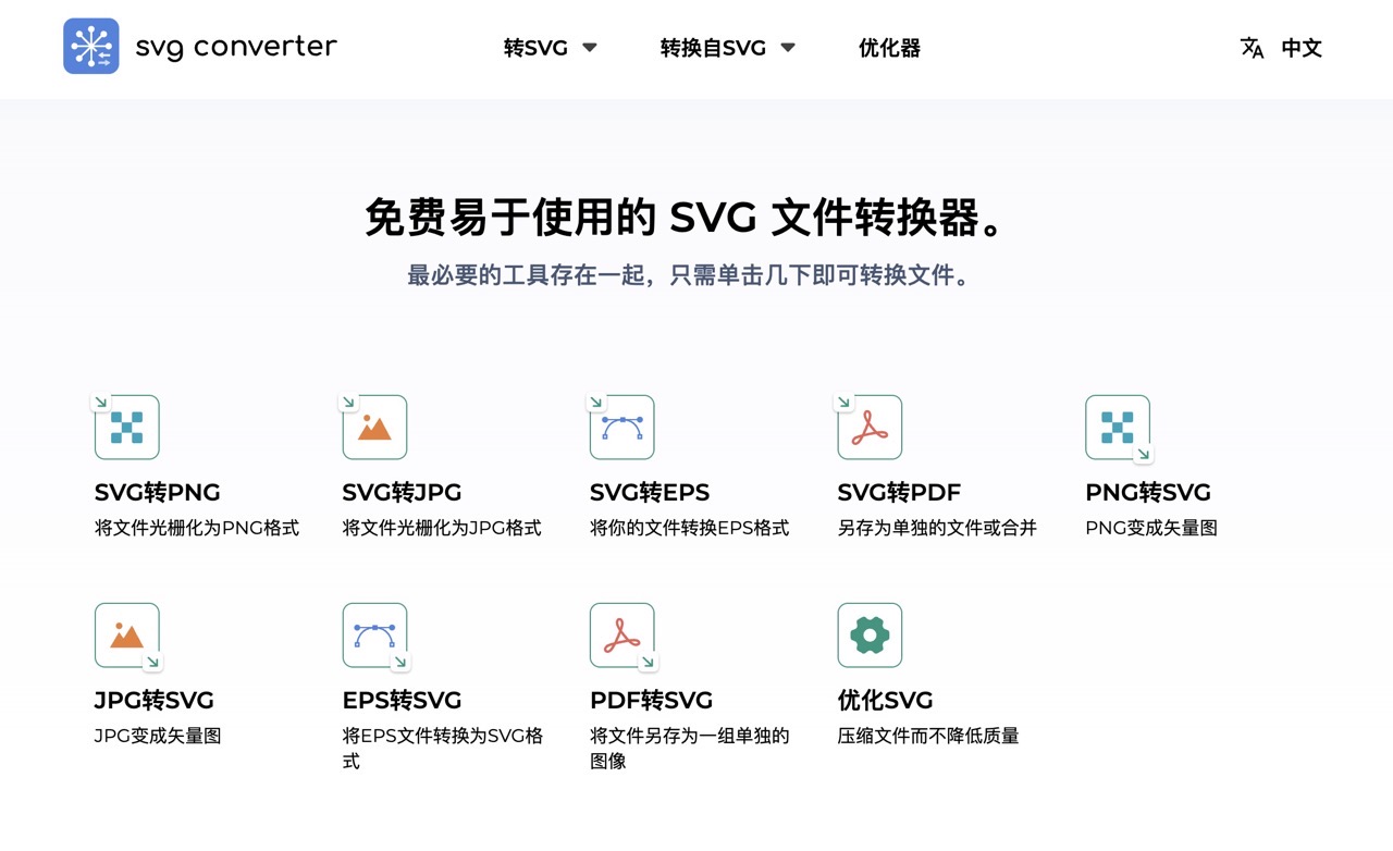 SVG Converter 免費轉檔工具 PNG、JPG、EPS、PDF 和 SVG 互轉