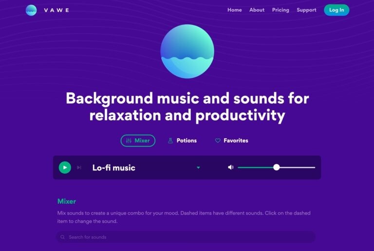 Vawe 使用 Lo-fi 音樂和環境音幫助放鬆、提升工作效率