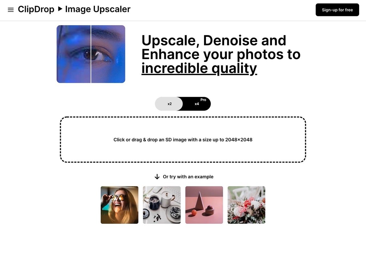 Clipdrop Image Upscaler 免費圖片增強、放大，解決模糊鋸齒邊緣問題