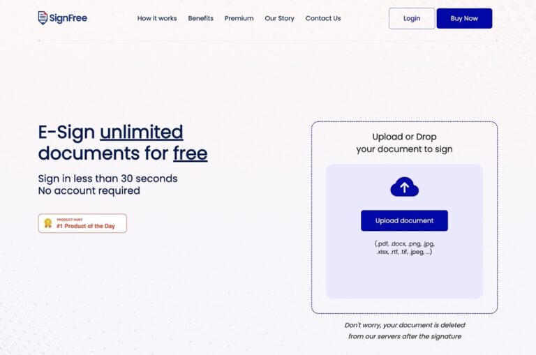 SignFree 免費線上文件簽名工具，30 秒快速完成免下載軟體
