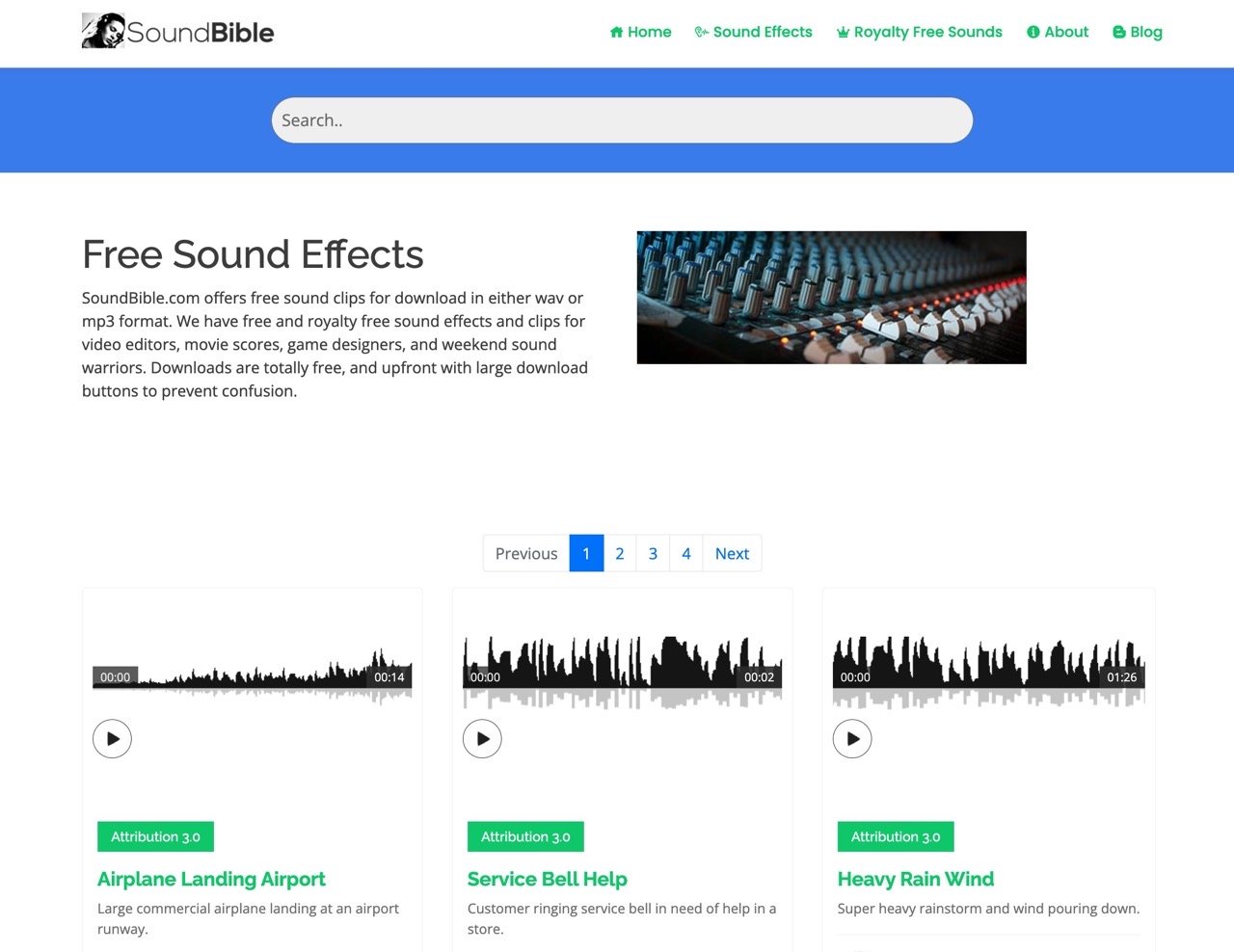 SoundBible 免費聲音剪輯、音效素材下載，免版稅適用於商業用途