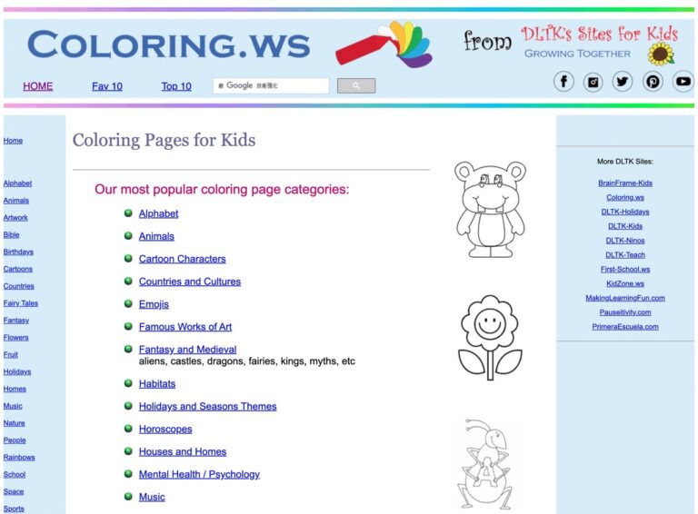 Coloringws 兒童免費著色圖 PDF 下載，訓練專注和協調力