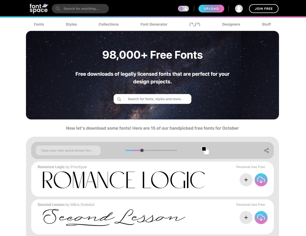 FontSpace 近 10 萬個免費英文字型，具完整授權規範下載更安心