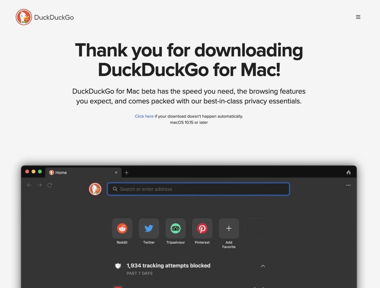 DuckDuckGo for Mac 瀏覽器