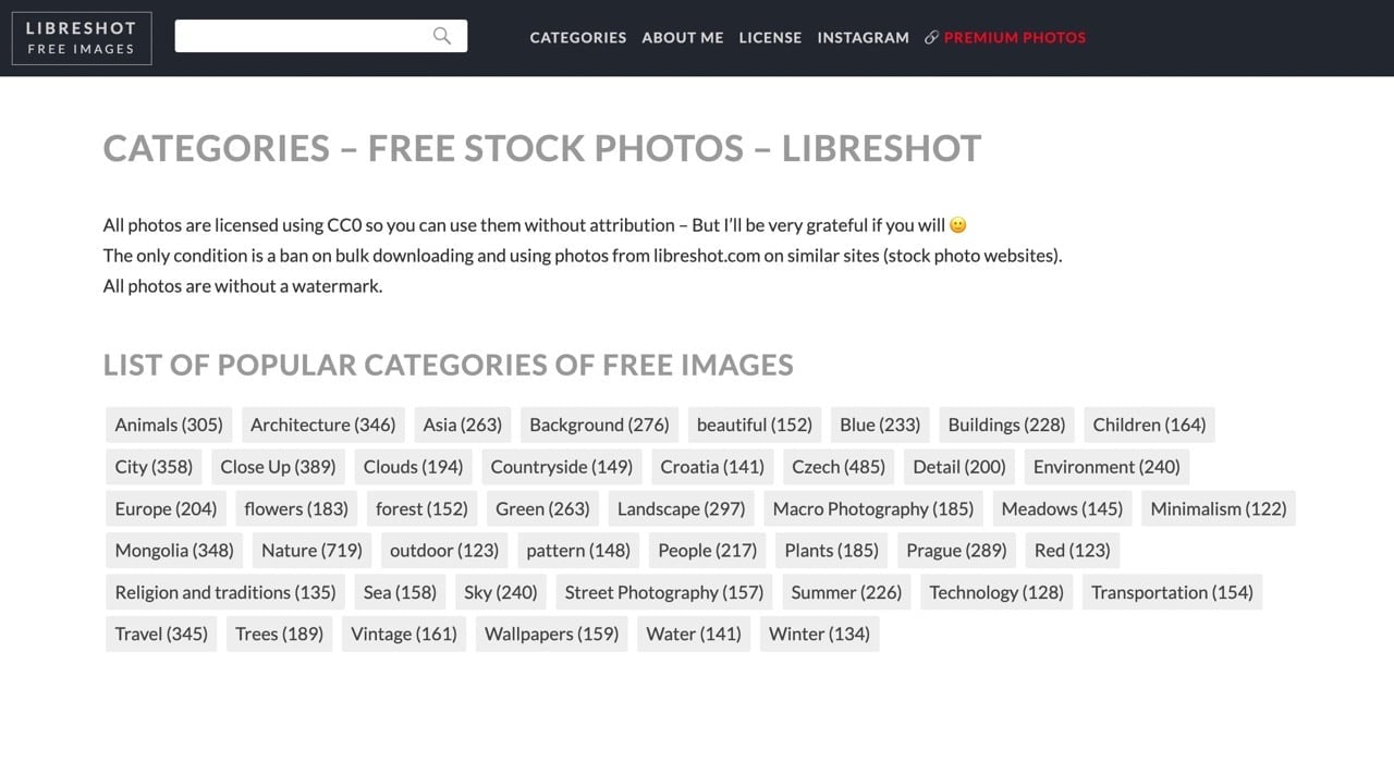 LibreShot 熱門分類頁面