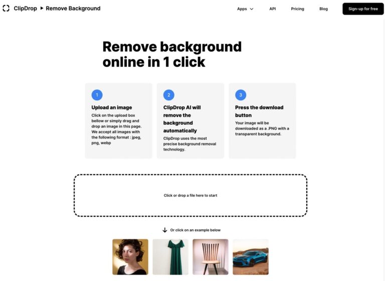 ClipDrop Remove Background 一鍵去除圖片背景免費工具，上傳自動去背免手動編輯