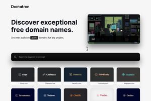 Domatron 幫助使用者建立新品牌，列出各種特別名稱還能註冊網址