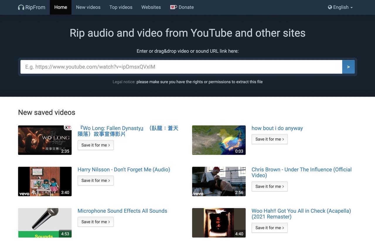 RipFrom 從 YouTube 或各種常用網站下載影片或音訊免安裝軟體
