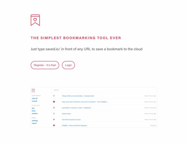 Saved​io 最簡單的線上書籤，網址前加入字串即可保存稍後閱讀