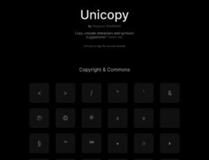 Unicopy 快速複製特殊符號的網頁，提升符號取用效率