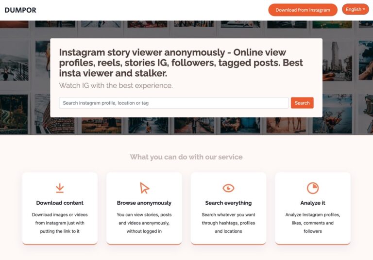 DUMPOR 匿名瀏覽下載 Instagram 貼文和限時動態的線上工具