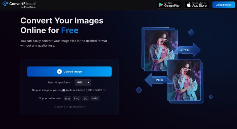 ConvertFiles AI 線上圖片轉檔工具支援 PNG、JPEG、WebP 互轉